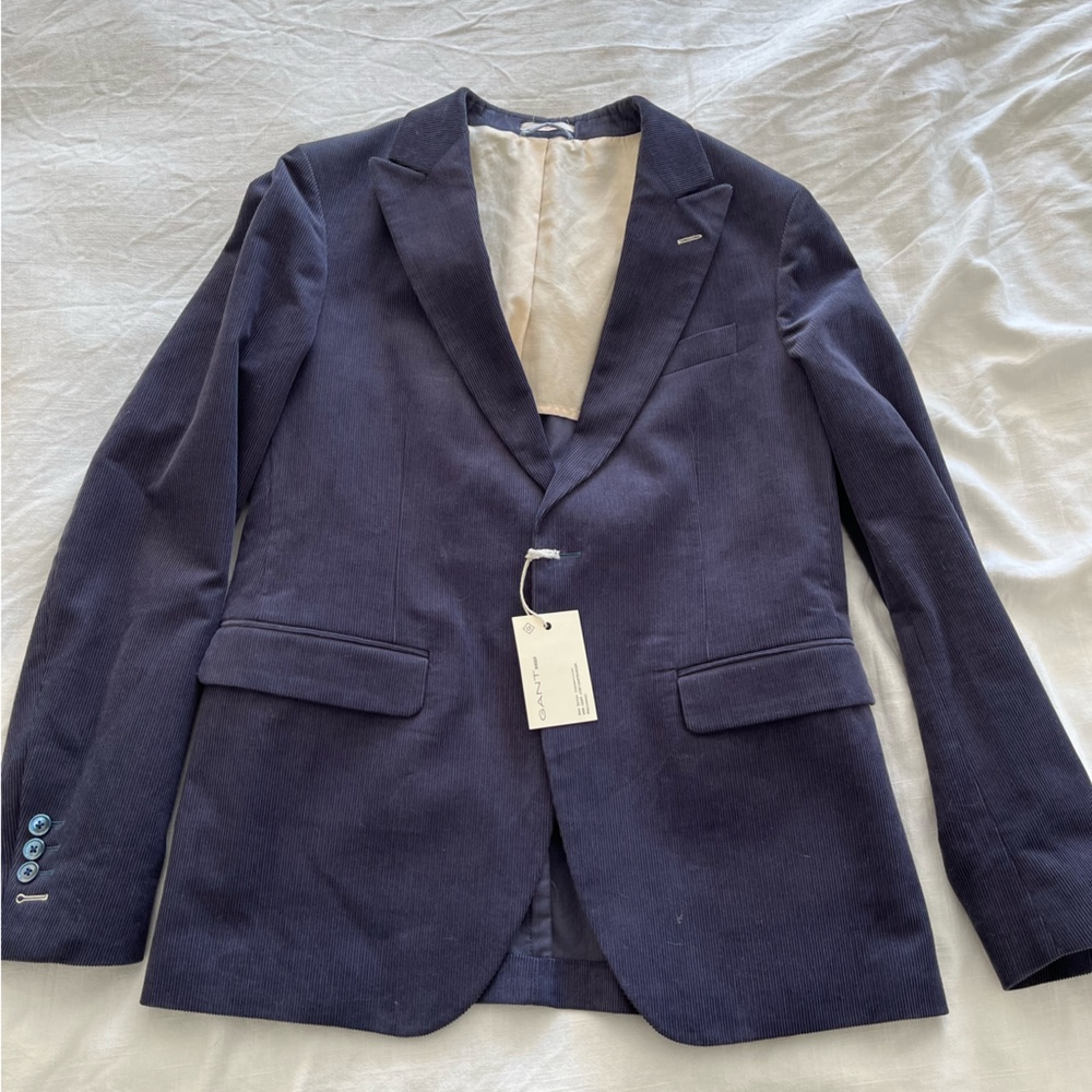 Navy corduroy Gant peak lapel blazer